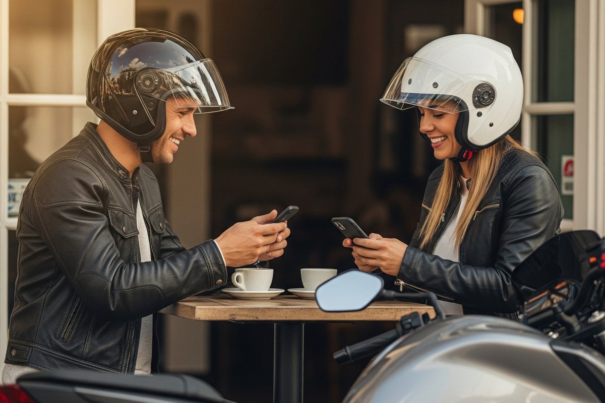 Riders communicating in real-time during group ride