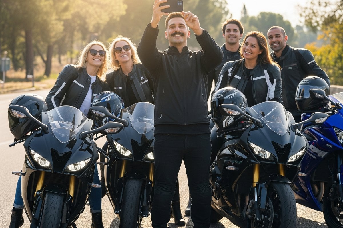 Riders sharing photos and connecting on social platform